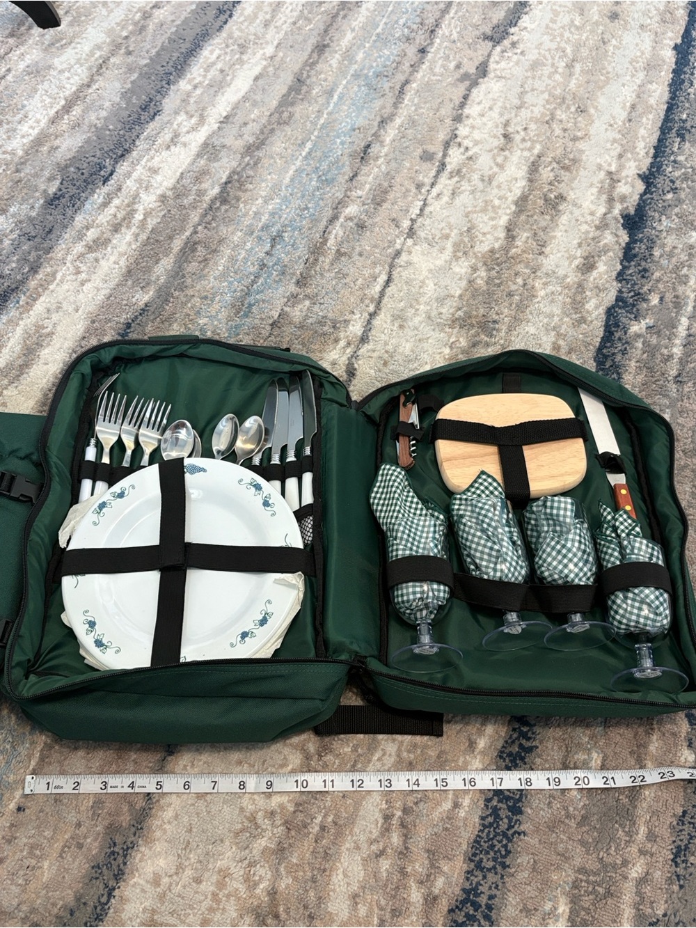Picnic at Ascot Picnic Backpack with Front Pocket and Dining Essentials